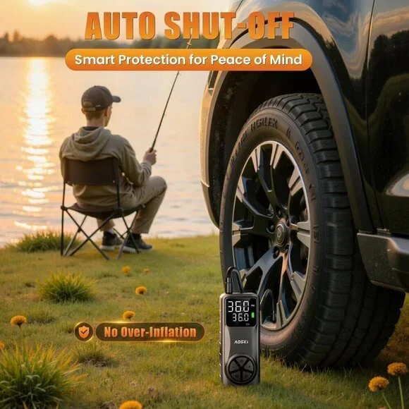 Tire Inflator Portable Air Compressor: 4X Faster 150 PSI Cordless Air Pump - NEW - Picture 2 of 8